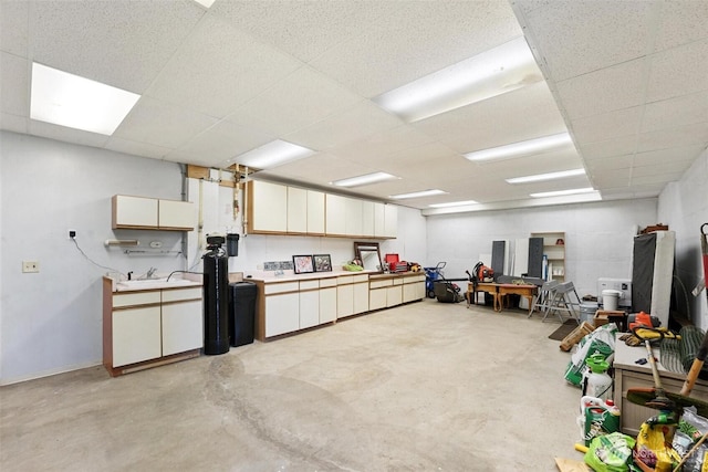 1048 Cassius Ct, Camano Island, WA 98282 - misc room with concrete flooring and a paneled ceiling