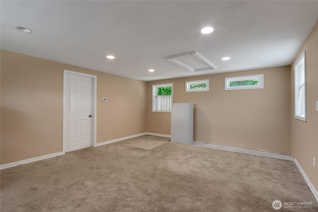 20925 SE Renton-Maple Valley Rd, Maple Valley, WA 98038 - carpeted empty room with attic access, recessed lighting, and baseboards