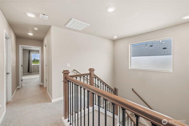 25701 204th Pl SE, Covington, WA 98042 - corridor featuring an upstairs landing, carpet floors, baseboards, and recessed lighting