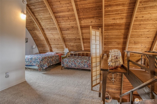 568 Cowlitz Ct SW, Ocean Shores, WA 98569 - carpeted bedroom with wood ceiling and baseboards
