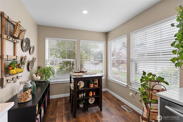 1317 60th St SE Unit A, Auburn, WA 98092 - dining space featuring baseboards, dark wood-style floors, and recessed lighting