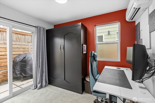 6055 7th Ave NW, Seattle, WA 98107 - carpeted home office with a wall mounted air conditioner