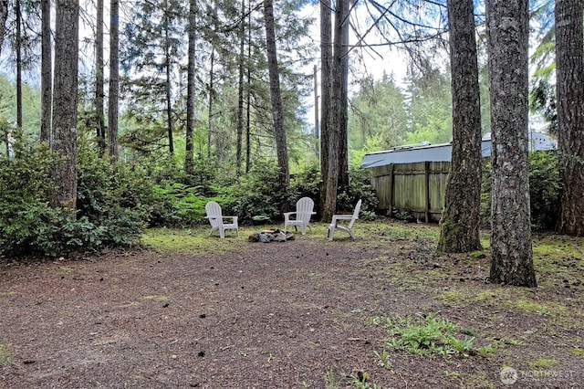 201 E Sleaford Rd, Shelton, WA 98584 - view of yard with an outdoor fire pit