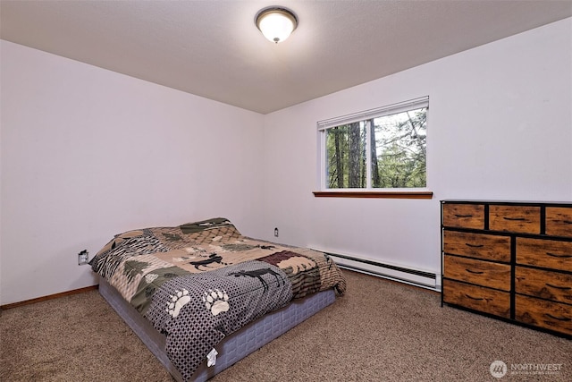 201 E Sleaford Rd, Shelton, WA 98584 - carpeted bedroom with a baseboard radiator