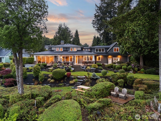 4825 Bayshore Ln NW, Olympia, WA 98502 - view of back of property at dusk