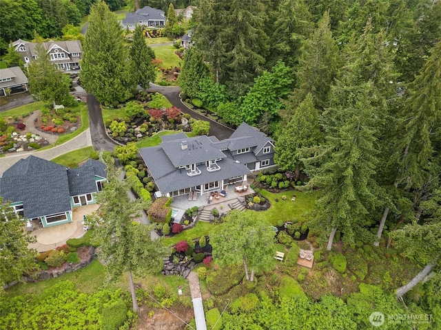 4825 Bayshore Ln NW, Olympia, WA 98502 - aerial view of property and surrounding area featuring nearby suburban area