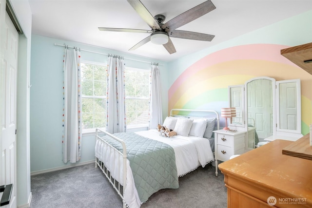 7117 Axis St SE, Lacey, WA 98513 - carpeted bedroom featuring ceiling fan and baseboards