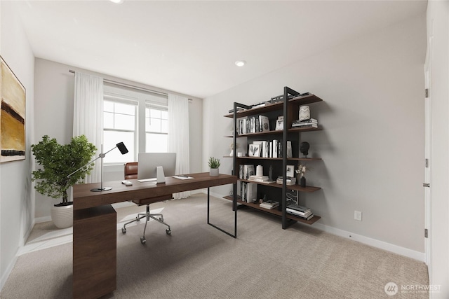10532 135th Ave NE Unit 32, Kirkland, WA 98033 - office area featuring carpet, baseboards, and recessed lighting