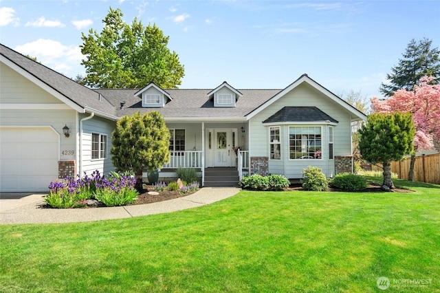 4239 Northridge Way, Bellingham, WA 98226 - view of front of house with a porch, brick siding, roof with shingles, and a garage