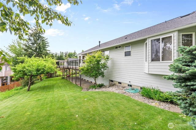 4239 Northridge Way, Bellingham, WA 98226 - view of green lawn featuring a wooden deck