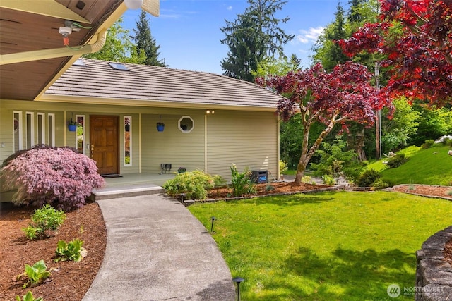 434 N 8th St, Montesano, WA 98563 - entrance to property with a yard, a porch, and a tiled roof