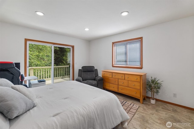 434 N 8th St, Montesano, WA 98563 - bedroom with access to exterior, recessed lighting, and baseboards
