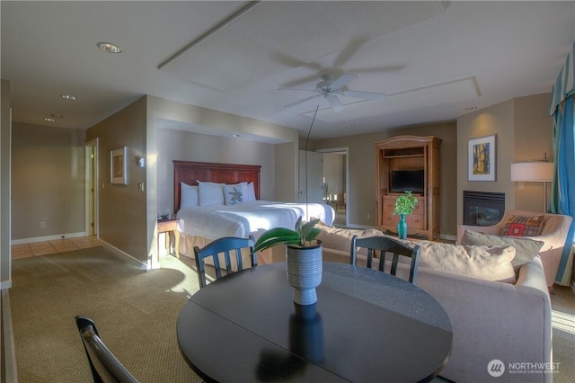 1917 Rosario Rd Unit 2104, Orcas Island, WA 98245 - carpeted bedroom featuring ceiling fan and recessed lighting