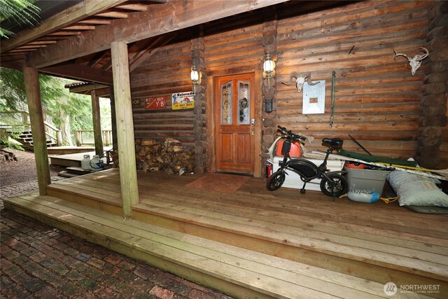215 Marine Dr, Blakely Island, WA 98222 - view of wooden terrace