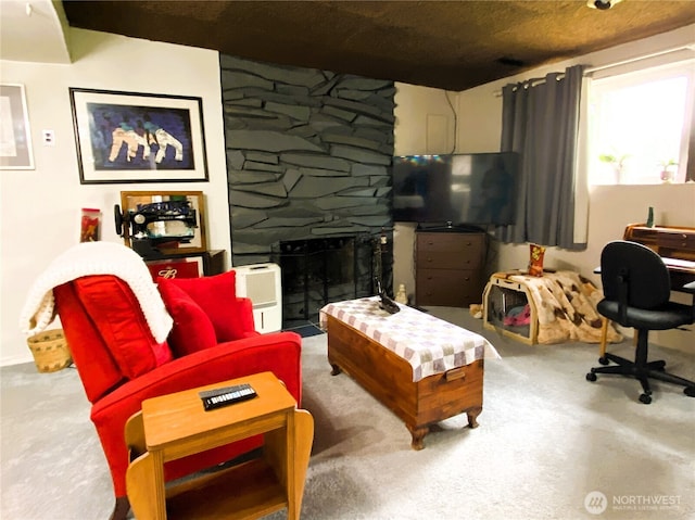 31405 10th Ave S, Federal Way, WA 98003 - living room featuring carpet and a fireplace