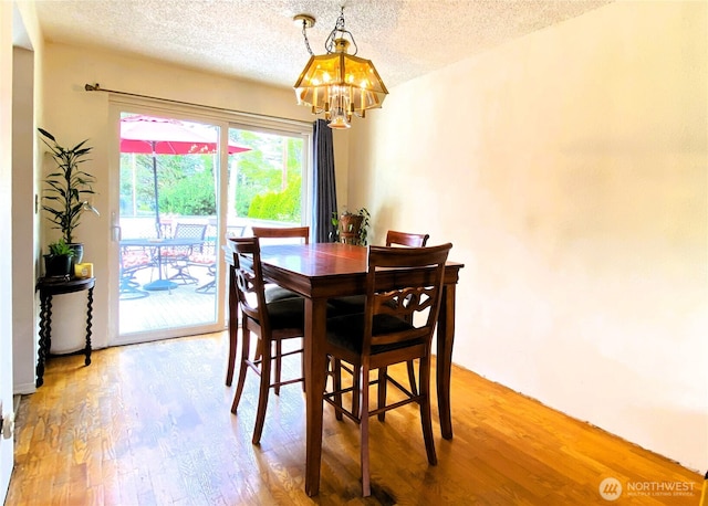 31405 10th Ave S, Federal Way, WA 98003 - dining room with a chandelier, a textured ceiling, and light wood-type flooring