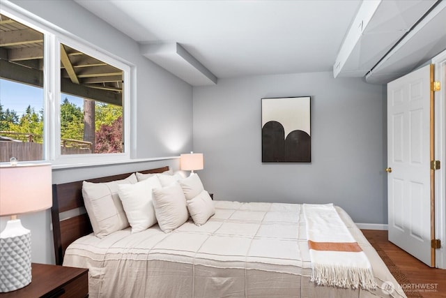 22606 87th Ave W, Edmonds, WA 98026 - bedroom featuring wood finished floors and baseboards