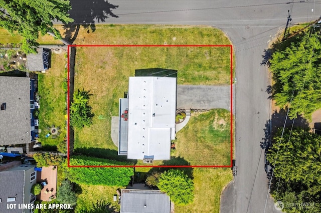 22606 87th Ave W, Edmonds, WA 98026 - aerial overview of property's location with property parcel outlined