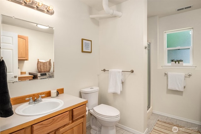 3816 NE 110th St, Seattle, WA 98125 - full bath featuring vanity, an enclosed shower, and tile patterned floors