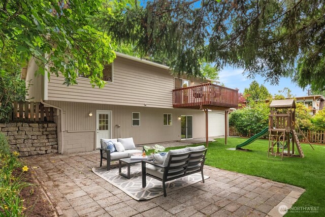 3816 NE 110th St, Seattle, WA 98125 - view of patio / terrace featuring an outdoor hangout area and a playground
