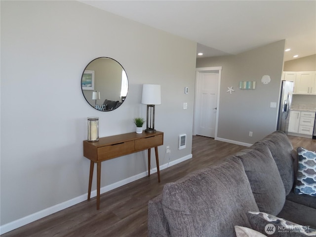 417 Riviera St SW, Ocean Shores, WA 98569 - living area featuring wood finished floors, baseboards, and recessed lighting