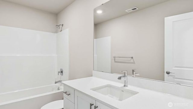 13473 NE 105th Ct Unit 12, Kirkland, WA 98033 - full bathroom with vanity, toilet, and shower / washtub combination