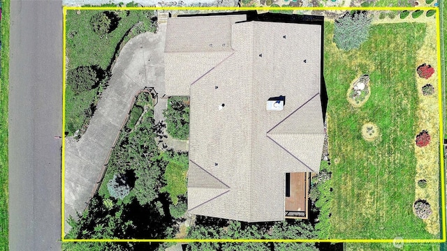 1051 Lightning Way, Camano Island, WA 98282 - view from above of property featuring property boundaries highlighted