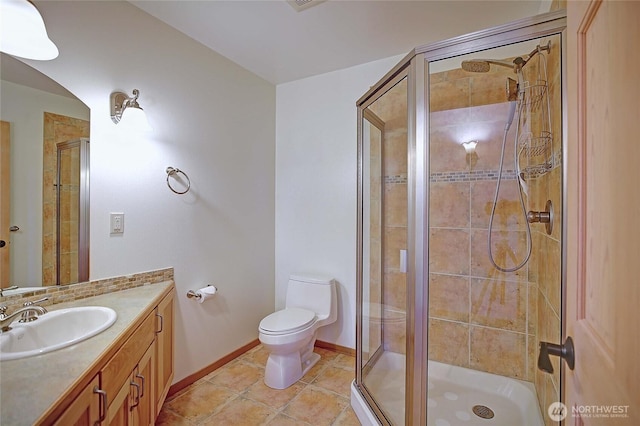 1051 Lightning Way, Camano Island, WA 98282 - full bath with vanity, a shower stall, toilet, and tile patterned floors