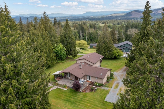 21410 161st Ave E, Graham, WA 98338 - view from above of property featuring a forest and a mountainous background