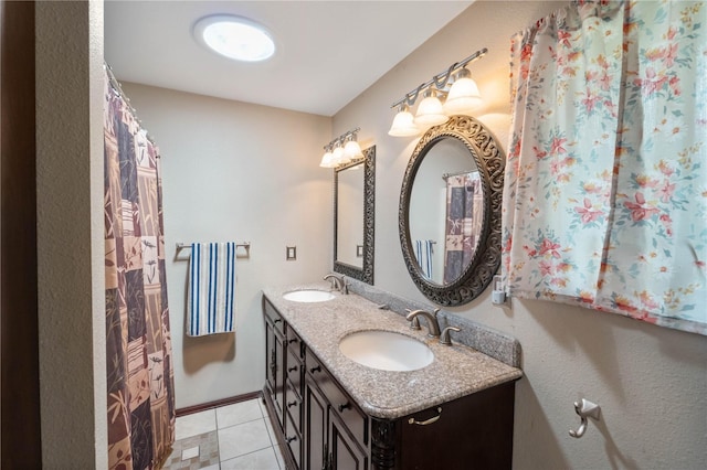 21410 161st Ave E, Graham, WA 98338 - full bathroom featuring double vanity and tile patterned flooring