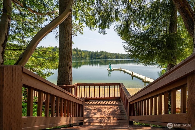 17943 Clear Lake Blvd SE, Yelm, WA 98597 - wooden terrace with a water view and a view of trees