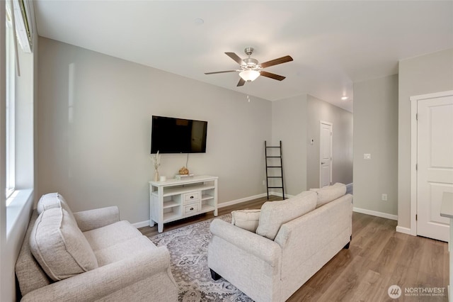 8605 E Gilman Ave, Arlington, WA 98223 - living room with ceiling fan and wood finished floors