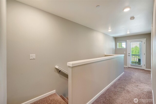 8605 E Gilman Ave, Arlington, WA 98223 - corridor featuring an upstairs landing, carpet, and recessed lighting