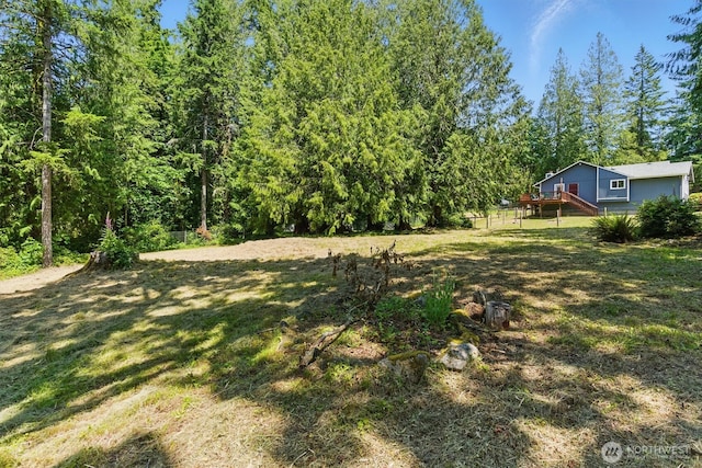 9264 Horizon Ln SE, Port Orchard, WA 98367 - view of yard featuring a deck and stairs