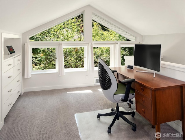 14830 Glen Acres Rd SW, Vashon, WA 98070 - carpeted office space featuring healthy amount of natural light and lofted ceiling