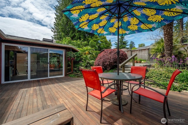4245 Williams Ave W, Seattle, WA 98199 - wooden terrace featuring outdoor dining space