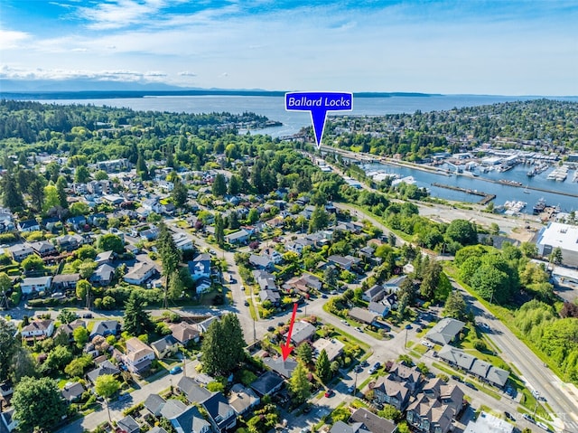 4245 Williams Ave W, Seattle, WA 98199 - aerial view of property's location with a large body of water and a marina
