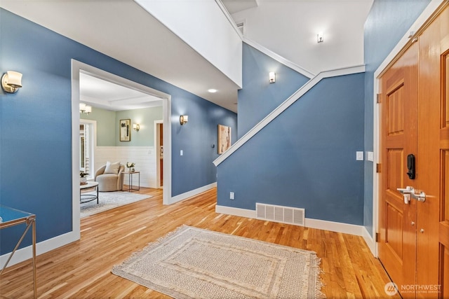 33025 129th Way SE, Auburn, WA 98092 - foyer with baseboards, wood finished floors, and stairway