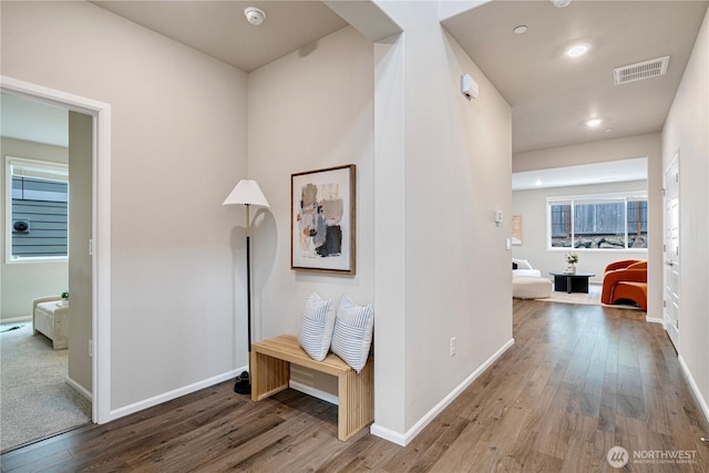 14126 SE 240th Pl, Kent, WA 98042 - corridor with wood finished floors, baseboards, and recessed lighting