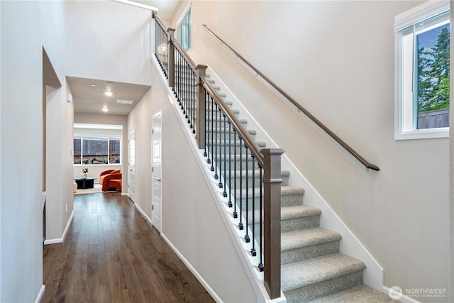 14126 SE 240th Pl, Kent, WA 98042 - stairway with wood finished floors and baseboards