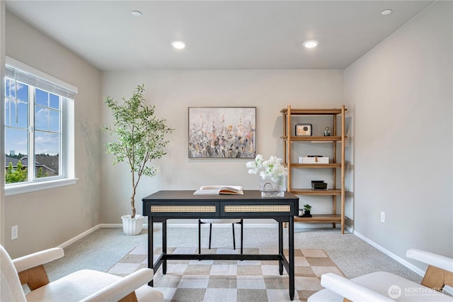 14126 SE 240th Pl, Kent, WA 98042 - carpeted home office with baseboards and recessed lighting