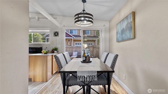 3953 153rd Ave SE, Bellevue, WA 98006 - dining room featuring light wood finished floors and a chandelier