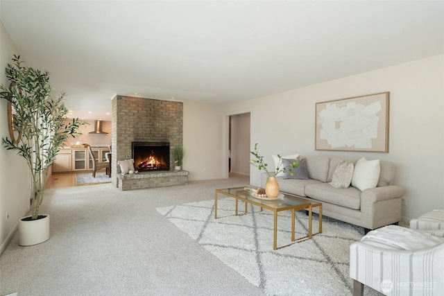 11521 E State Route 106, Union, WA 98592 - living area featuring a fireplace and carpet floors