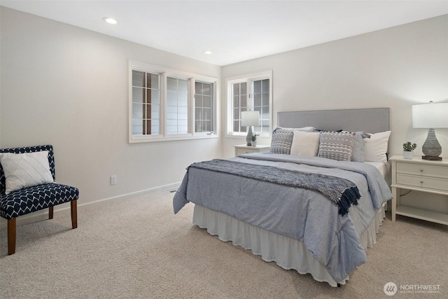 11521 E State Route 106, Union, WA 98592 - bedroom featuring light colored carpet, baseboards, and recessed lighting