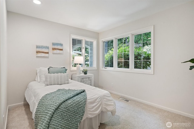 11521 E State Route 106, Union, WA 98592 - bedroom with baseboards, carpet, and recessed lighting