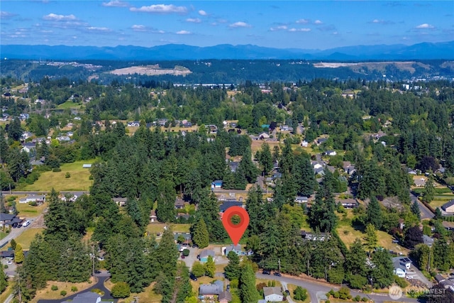 4211 108th Ave E, Edgewood, WA 98372 - aerial view of property and surrounding area featuring mountains