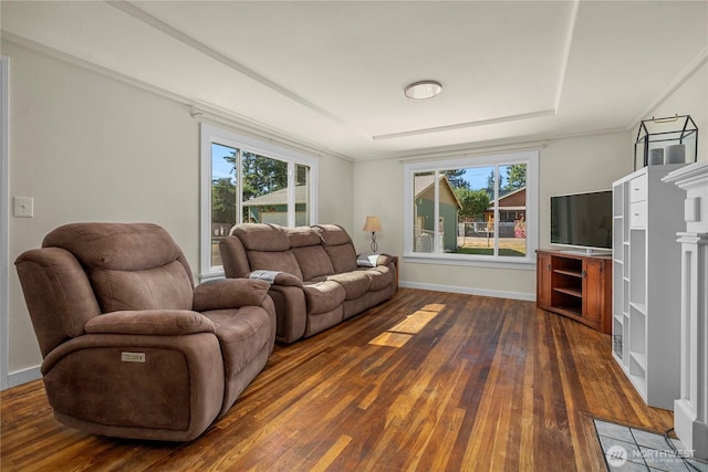 4211 108th Ave E, Edgewood, WA 98372 - living area with dark wood-style floors and healthy amount of natural light