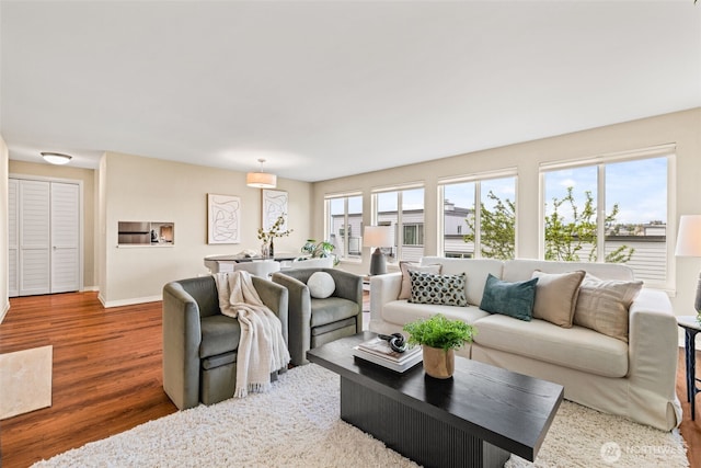 1965 12th Ave W Unit 202, Seattle, WA 98119 - living room featuring wood finished floors and baseboards