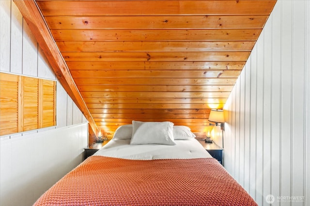 11318 583rd Ave E, Enumclaw, WA 98022 - bedroom featuring wood walls and wooden ceiling