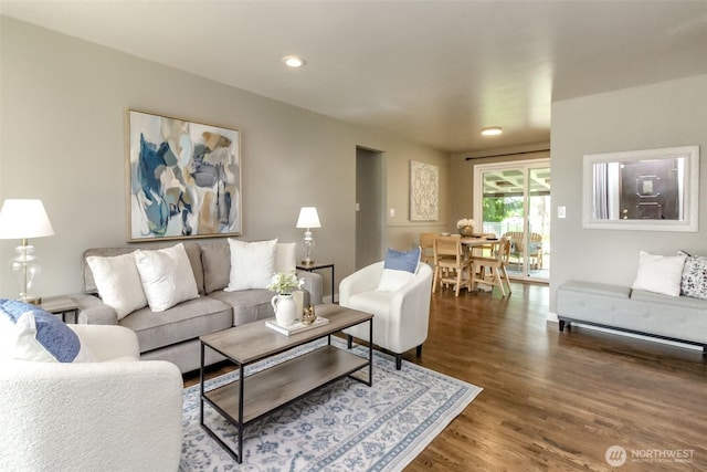 13812 Golden Given Rd E, Tacoma, WA 98445 - living area featuring wood finished floors and recessed lighting